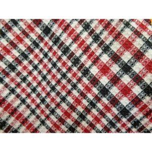 1970s VINTAGE ~MENS DRESS TIE ~FUNKY MOD SOUL ~RED WHITE BLACK CHECK PLAID ~ 59"